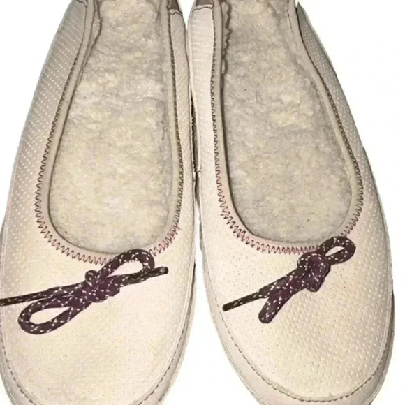 Women’s Tan L.L Bean‎ Fleece Lined Indoor/Outdoor Ballet Flat Slippers, NEW!! 8 - Picture 5 of 5